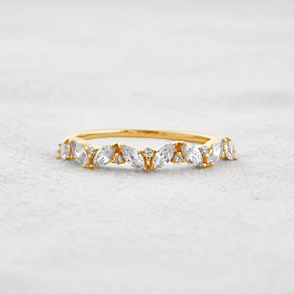 Marquise & Round Moissanite Fancy Eternity Wedding Band