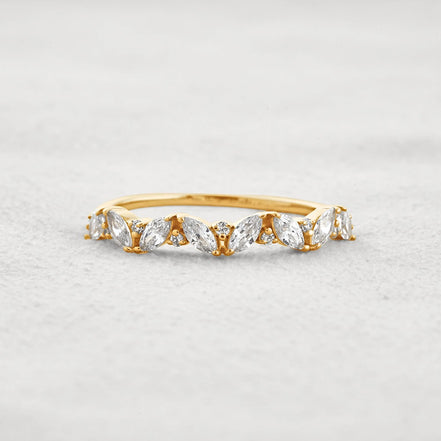 Marquise & Round Moissanite Fancy Eternity Wedding Band