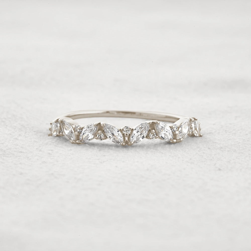 Marquise & Round Moissanite Fancy Eternity Wedding Band