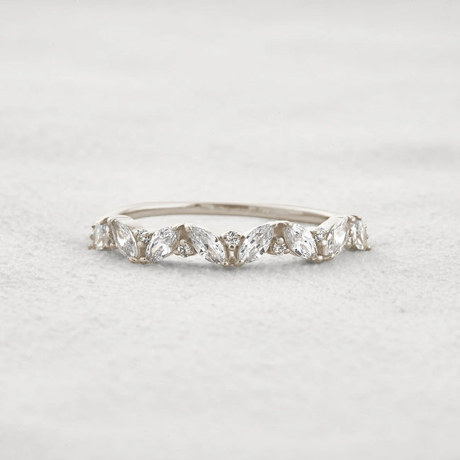 Marquise & Round Moissanite Fancy Eternity Wedding Band