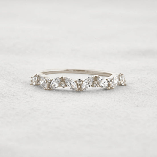 Marquise & Round Moissanite Fancy Eternity Wedding Band