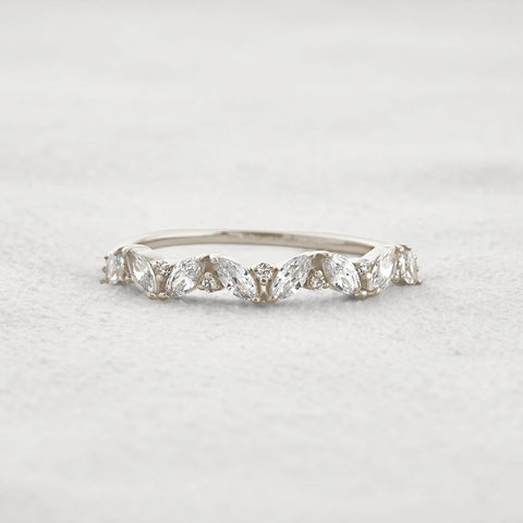 Marquise & Round Moissanite Fancy Eternity Wedding Band