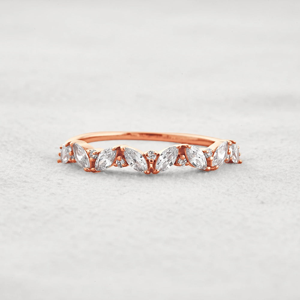 Marquise & Round Moissanite Fancy Eternity Wedding Band