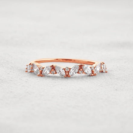 Marquise & Round Moissanite Fancy Eternity Wedding Band