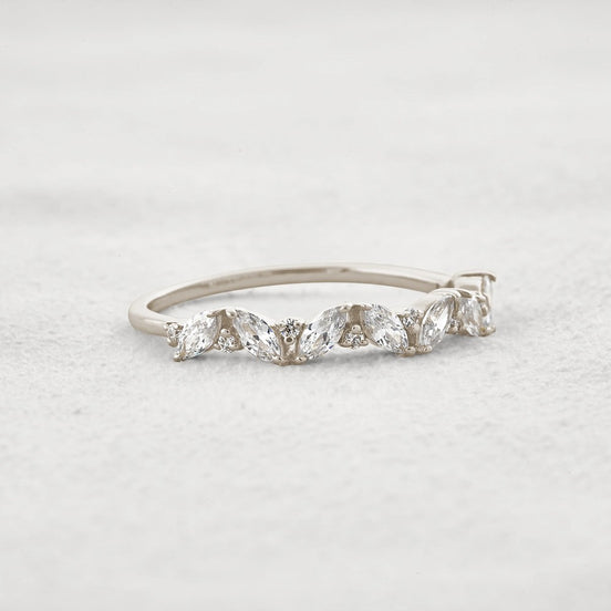 Marquise & Round Moissanite Fancy Eternity Wedding Band