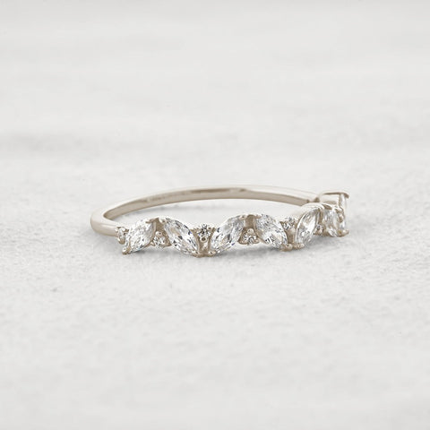 Marquise & Round Moissanite Fancy Eternity Wedding Band