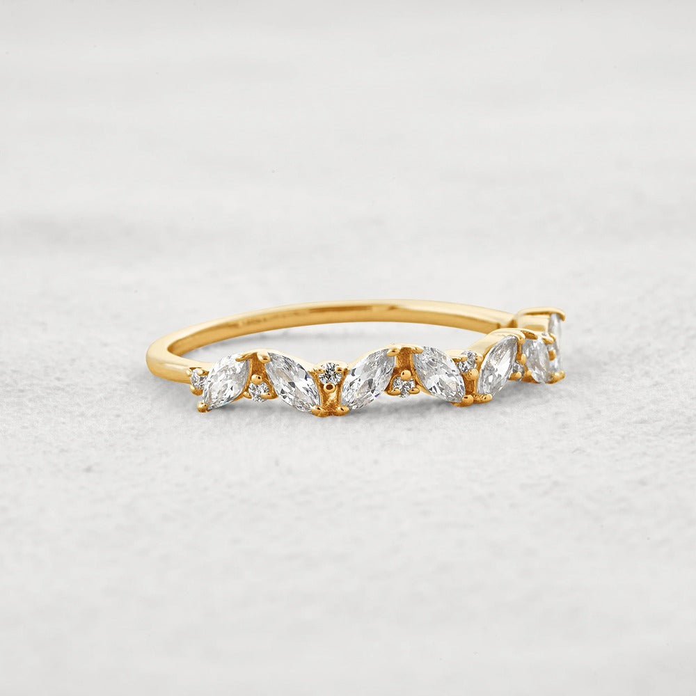 Marquise & Round Moissanite Fancy Eternity Wedding Band