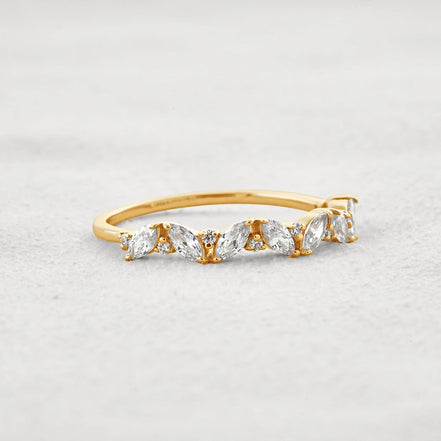Marquise & Round Moissanite Fancy Eternity Wedding Band