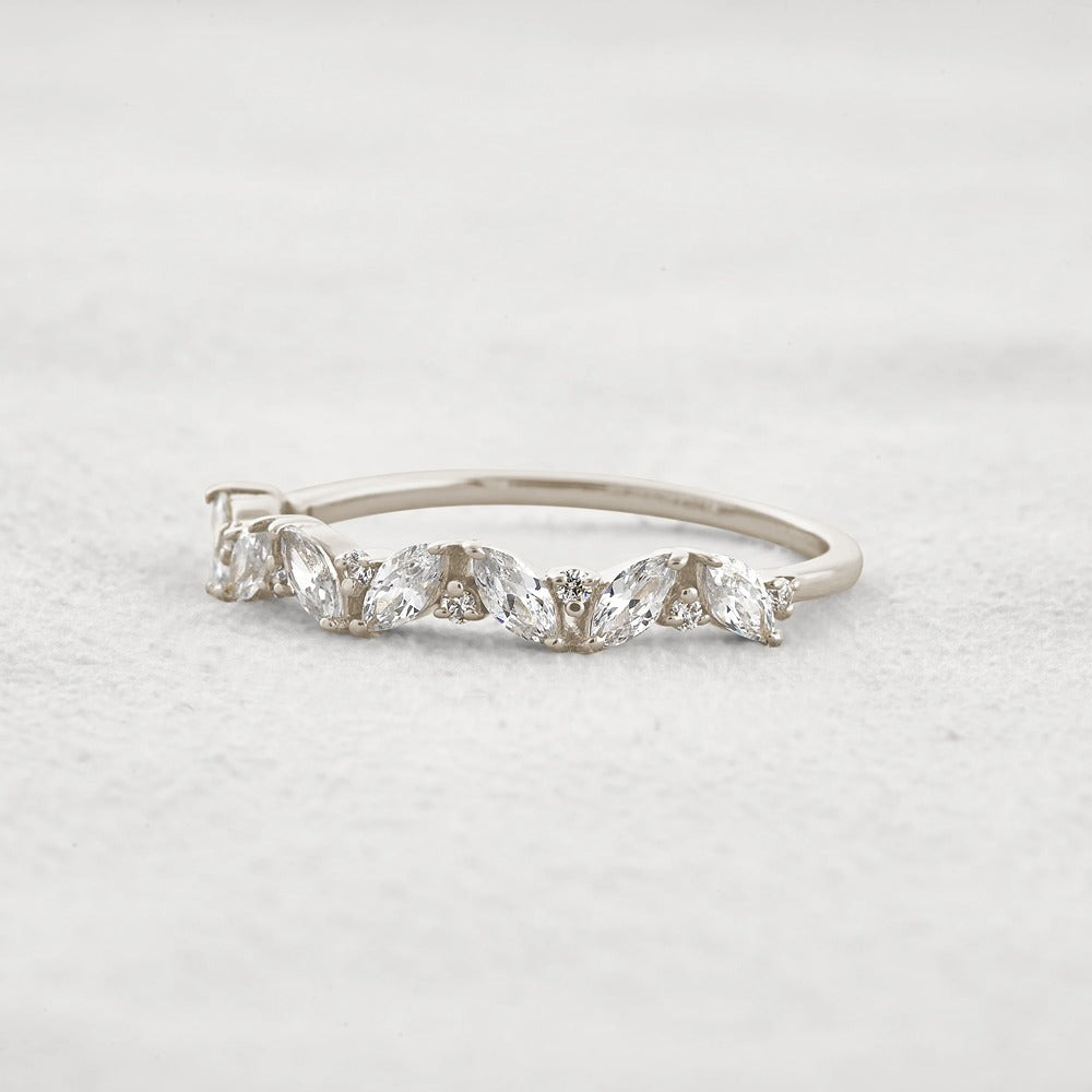 Marquise & Round Moissanite Fancy Eternity Wedding Band