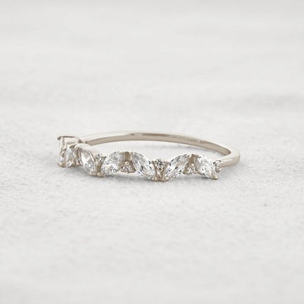 Marquise & Round Moissanite Fancy Eternity Wedding Band