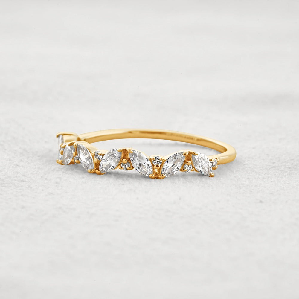 Marquise & Round Moissanite Fancy Eternity Wedding Band