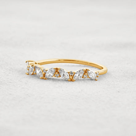 Marquise & Round Moissanite Fancy Eternity Wedding Band