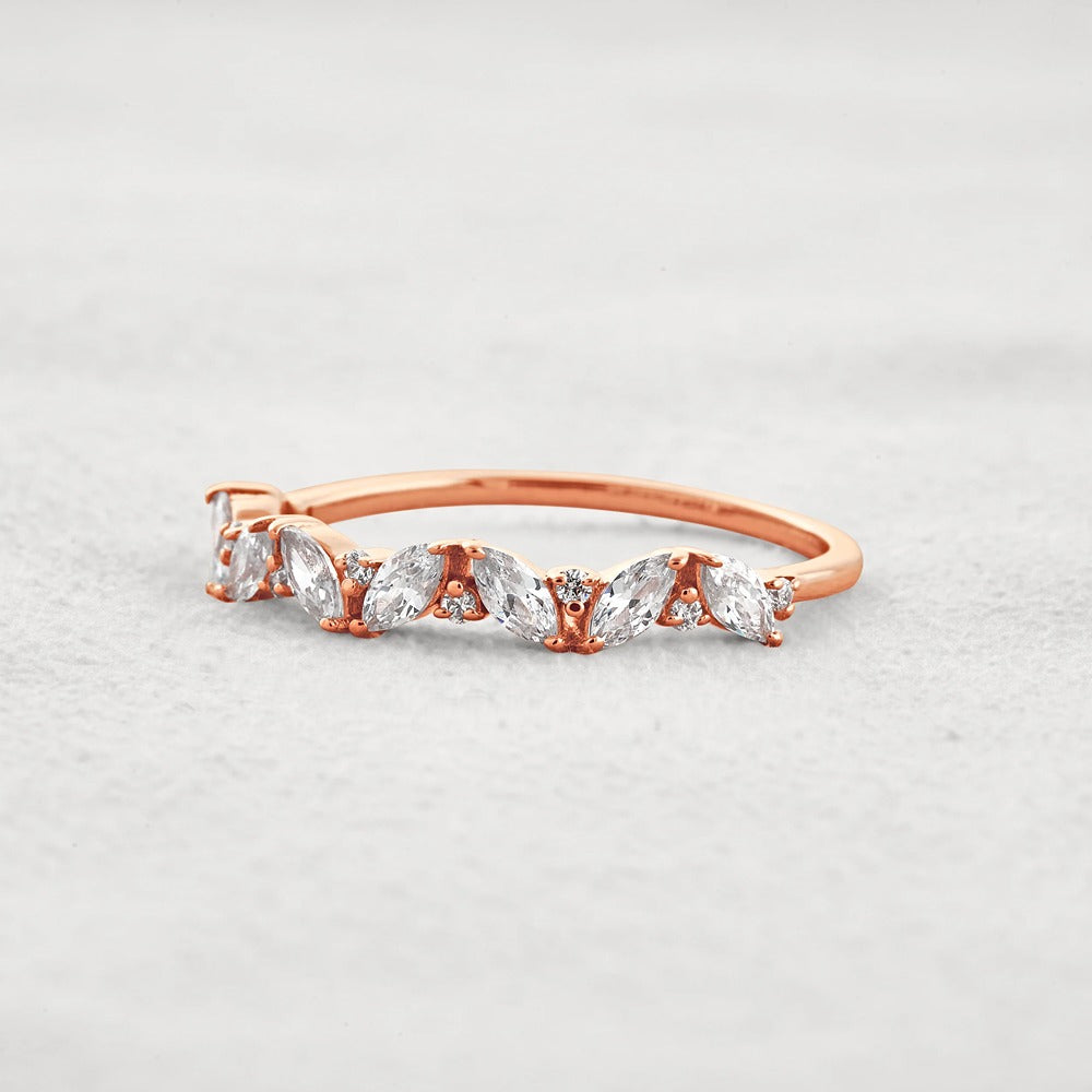 Marquise & Round Moissanite Fancy Eternity Wedding Band