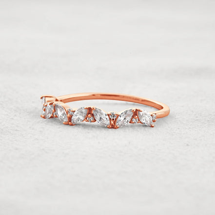 Marquise & Round Moissanite Fancy Eternity Wedding Band
