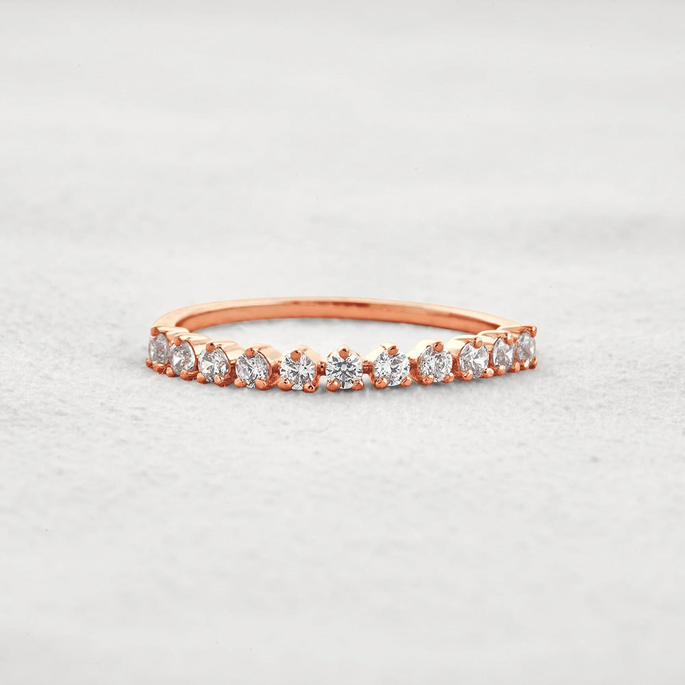 Half Eternity Round Cut Moissanite Band For Her