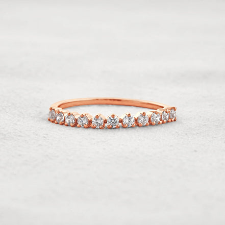 Half Eternity Round Cut Moissanite Band For Her
