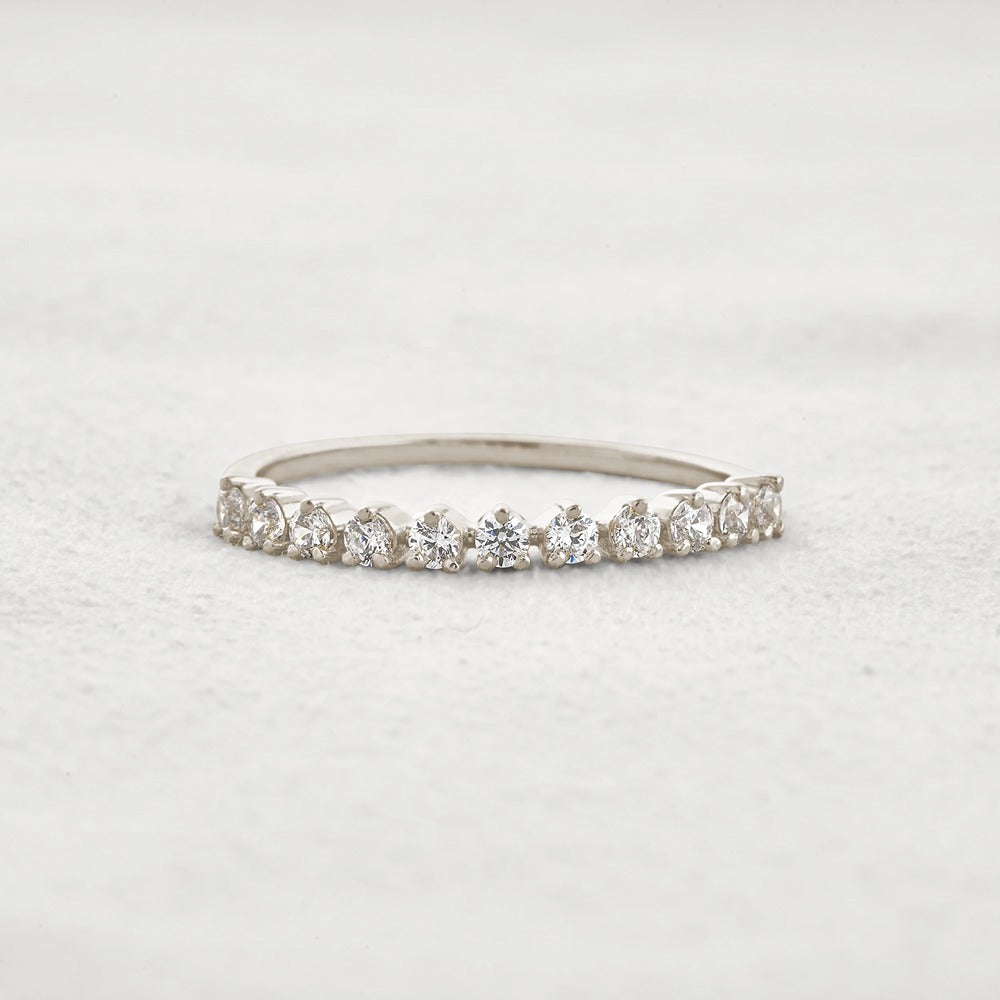 Half Eternity Round Cut Moissanite Band For Her