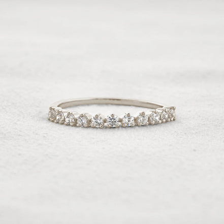 Half Eternity Round Cut Moissanite Band For Her