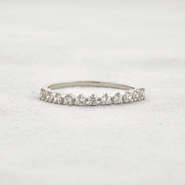 Half Eternity Round Cut Moissanite Band For Her