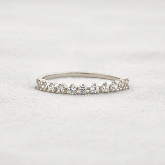 Half Eternity Round Cut Moissanite Band For Her