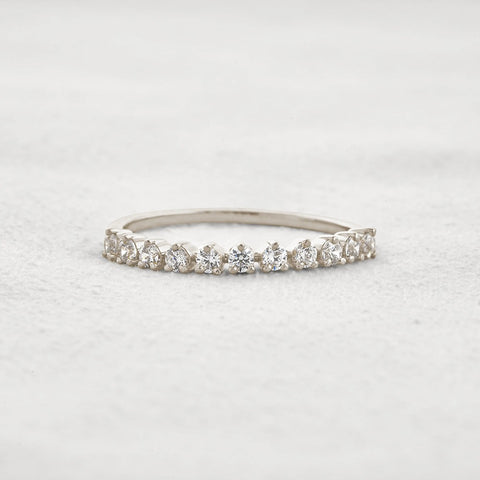 Half Eternity Round Cut Moissanite Band For Her