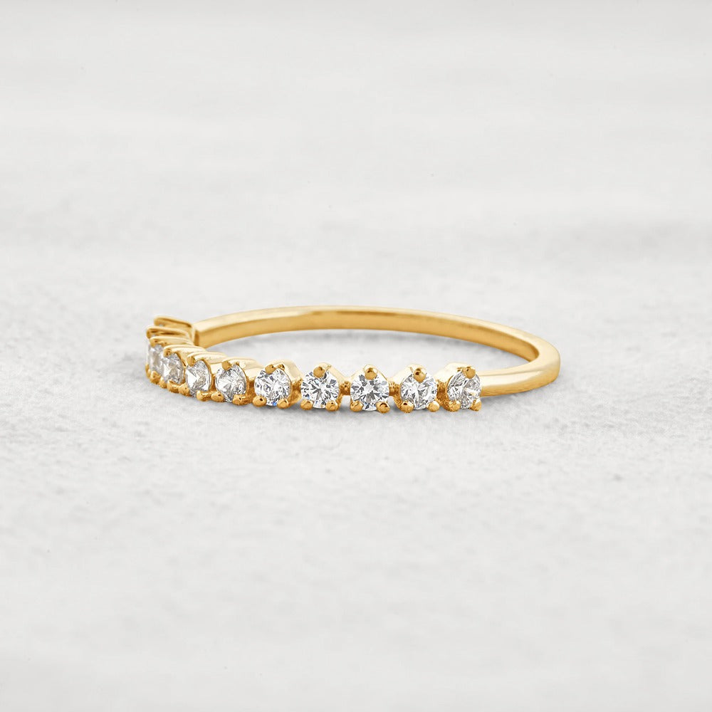 Half Eternity Round Cut Moissanite Band For Her