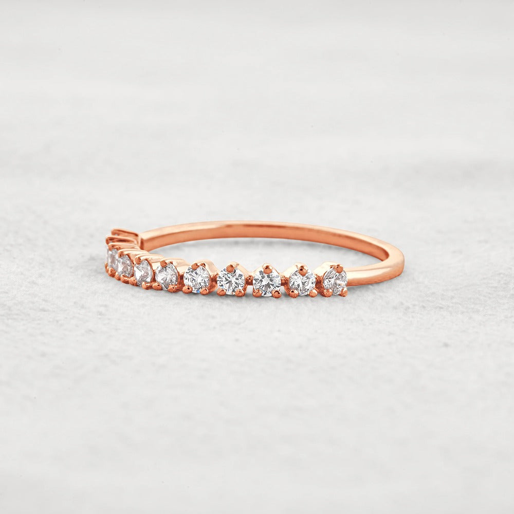 Half Eternity Round Cut Moissanite Band For Her