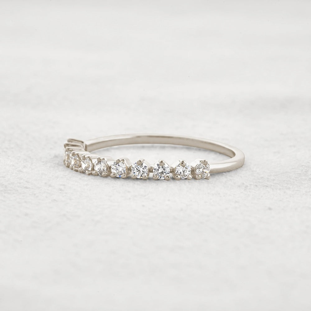 Half Eternity Round Cut Moissanite Band For Her