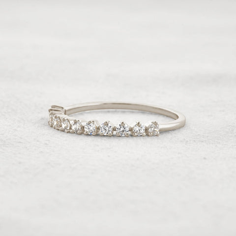 Half Eternity Round Cut Moissanite Band For Her