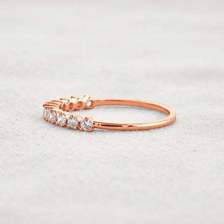 Half Eternity Round Cut Moissanite Band For Her