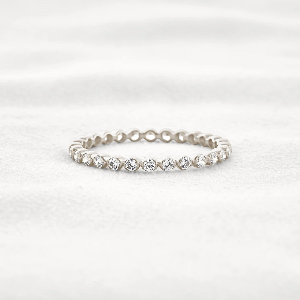 D Color Moissnaite Diamond Round Cut Full Eternity Band