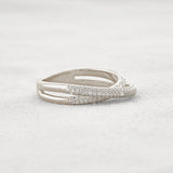 Colorless Moissnaite Criss Cross Round Cut Band For Her
