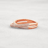 Colorless Moissnaite Criss Cross Round Cut Band For Her