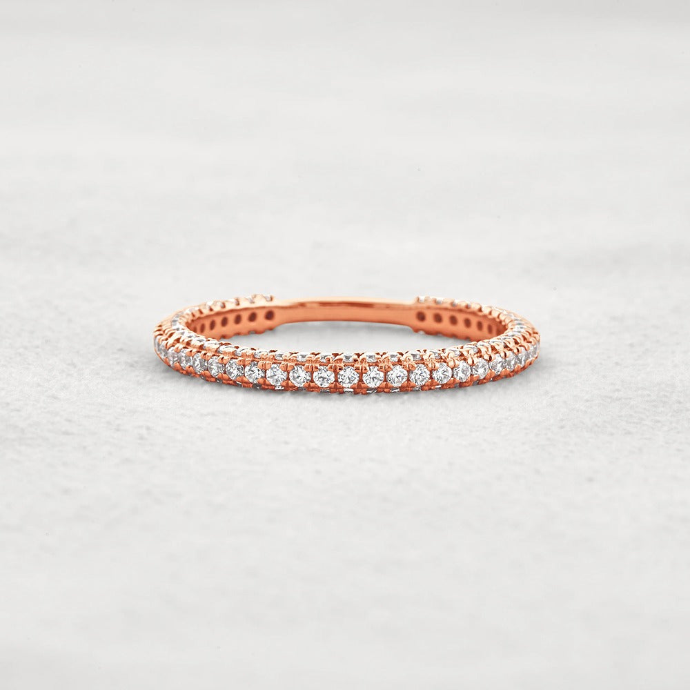 Round Cut Full Eternity Moissanite Wedding Band For Women