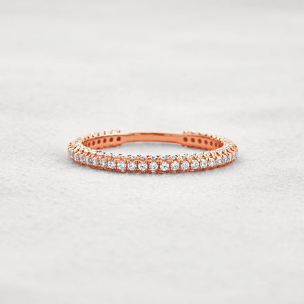 Round Cut Full Eternity Moissanite Wedding Band For Women