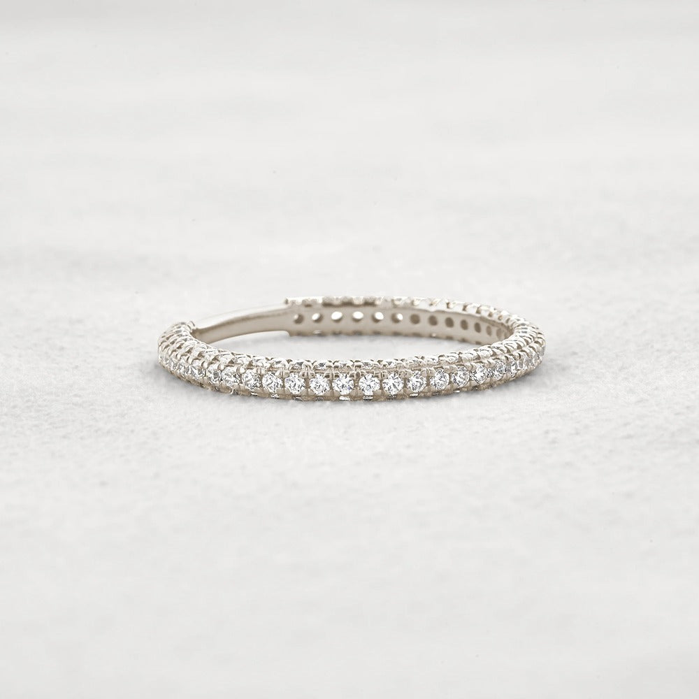 Round Cut Full Eternity Moissanite Wedding Band For Women