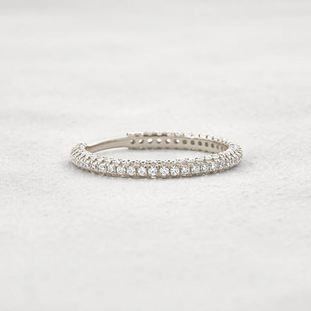 Round Cut Full Eternity Moissanite Wedding Band For Women