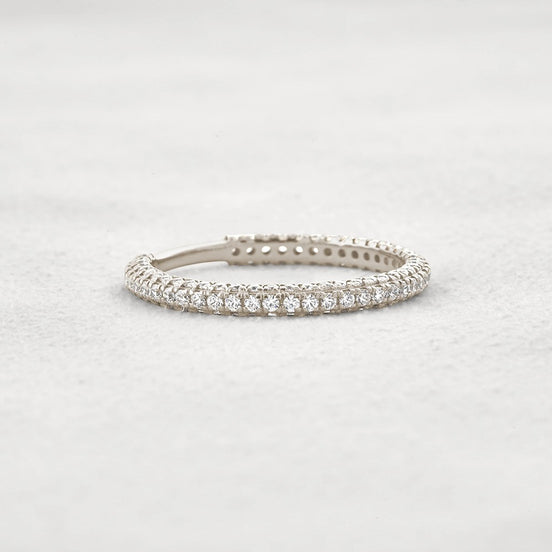 Round Cut Full Eternity Moissanite Wedding Band For Women