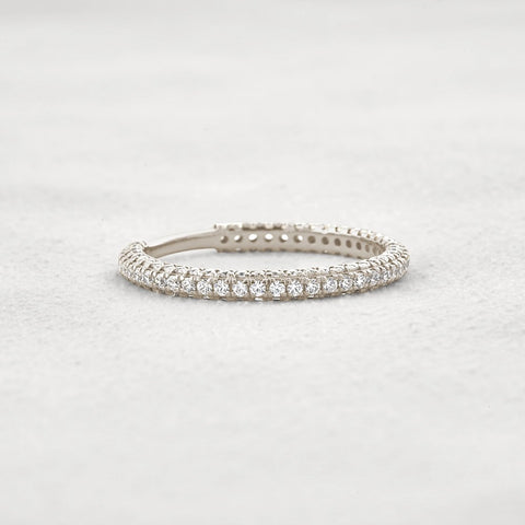Round Cut Full Eternity Moissanite Wedding Band For Women