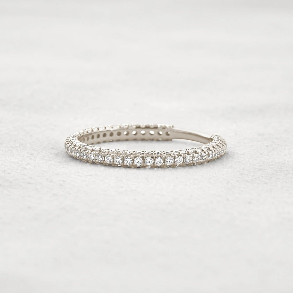 Round Cut Full Eternity Moissanite Wedding Band For Women