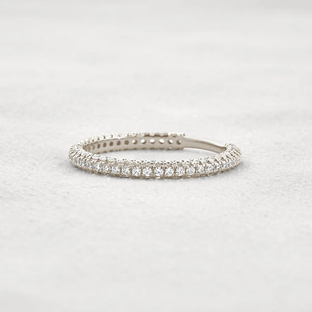 Round Cut Full Eternity Moissanite Wedding Band For Women