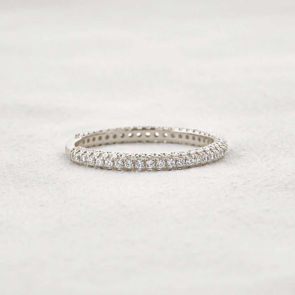 Round Cut Full Eternity Moissanite Wedding Band For Women