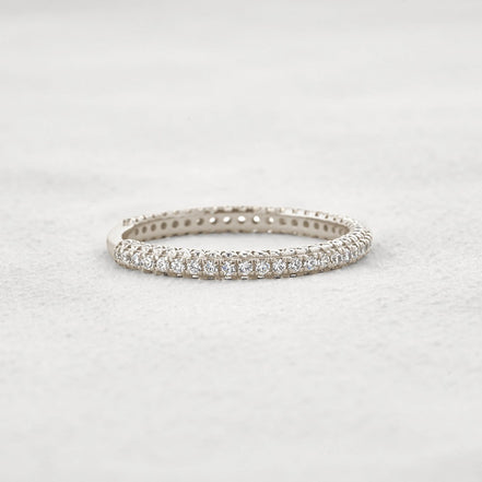 Round Cut Full Eternity Moissanite Wedding Band For Women