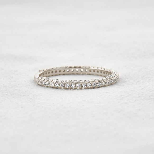 Round Cut Full Eternity Moissanite Wedding Band For Women