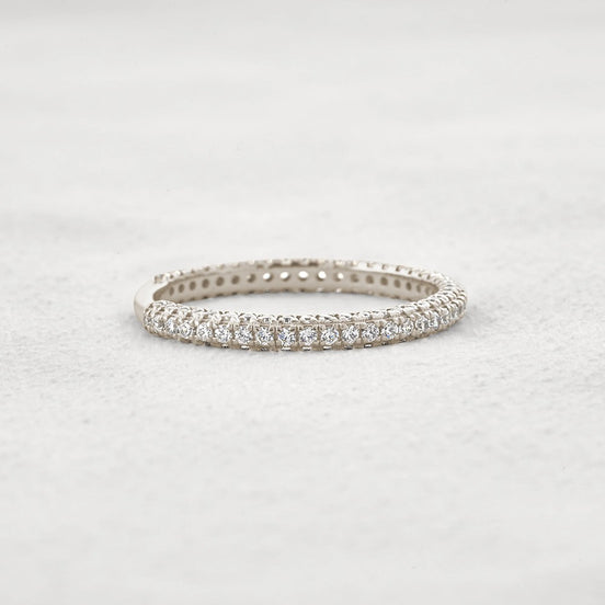 Round Cut Full Eternity Moissanite Wedding Band For Women