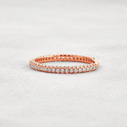 Round Cut Full Eternity Moissanite Wedding Band For Women