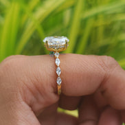 Lab Grown Oval Cut Yellow Gold Engagement Ring