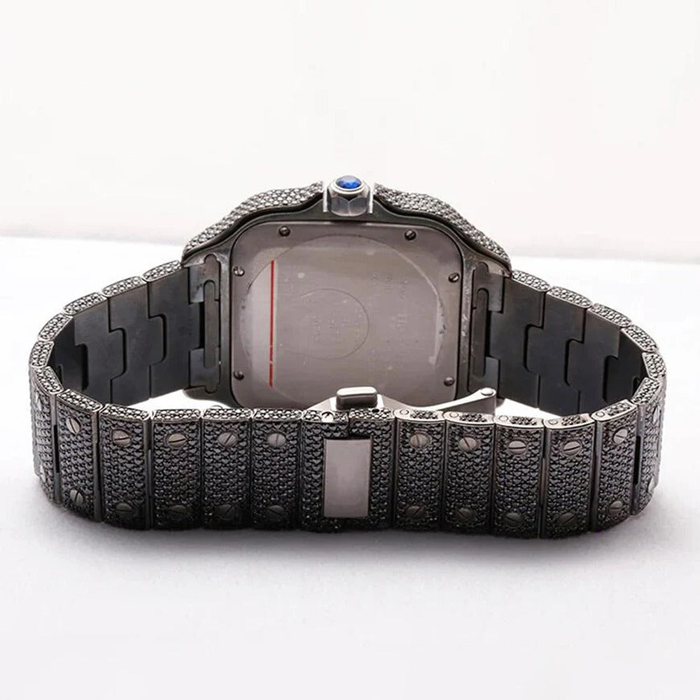 Automatic Movement Moissanite Full Black Watch For Him