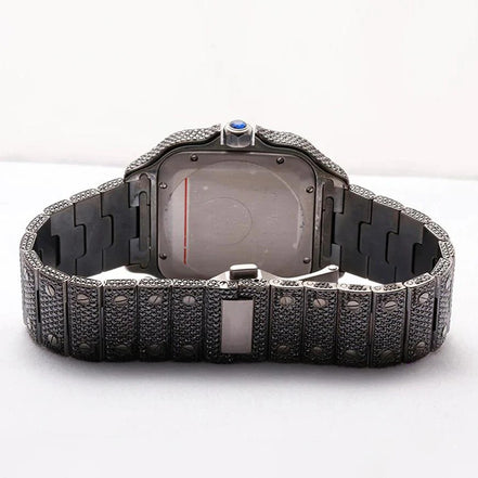 Automatic Movement Moissanite Full Black Watch For Him
