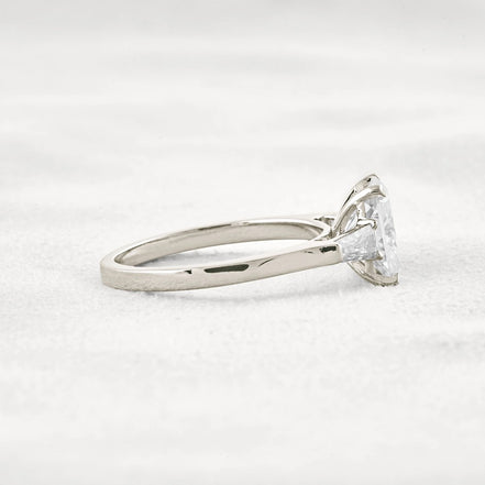 Moissanite Radiant & Baguette Three Stone Engagement Ring